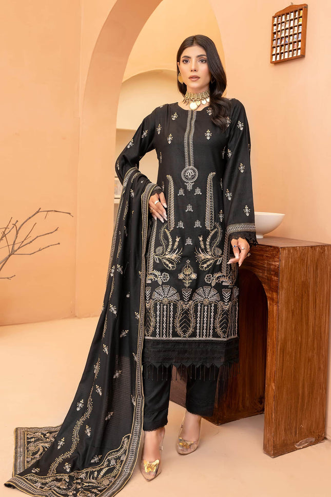 Seasonal 3pc - Embroidered Dhanak Dress