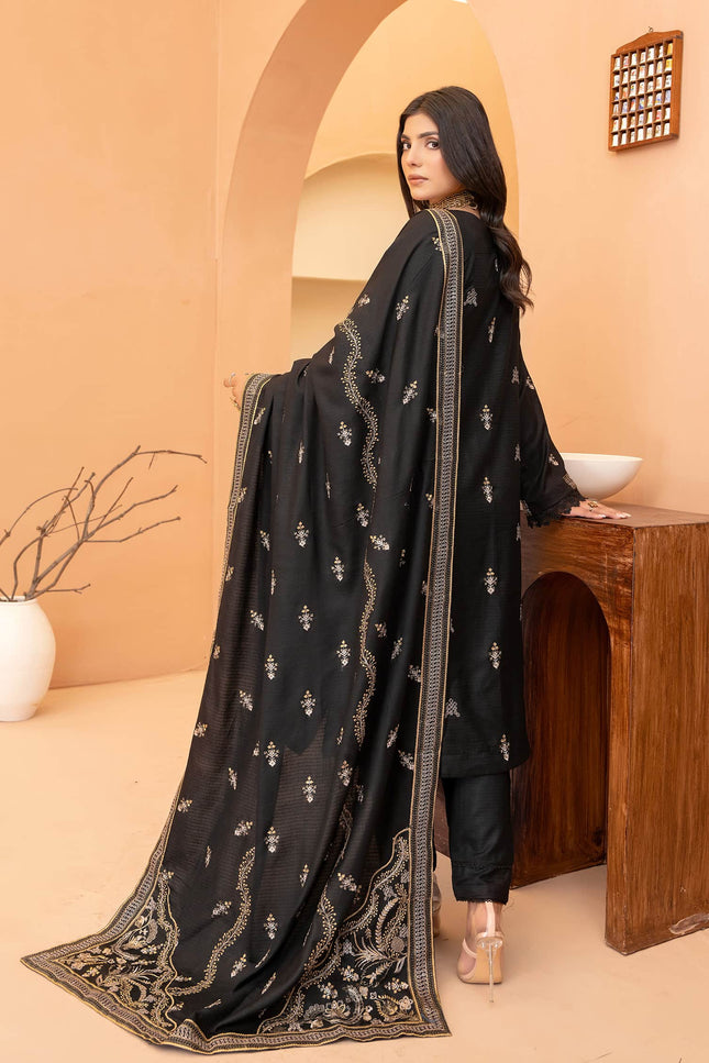 Seasonal 3pc - Embroidered Dhanak Dress