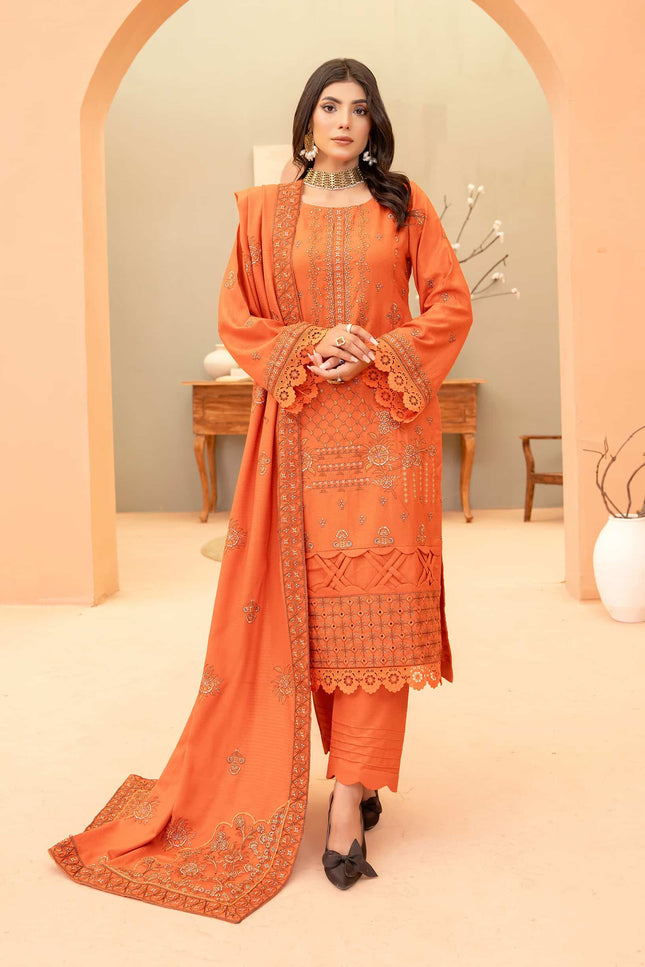 Seasonal 3pc - Dhanak Embroidered Dress