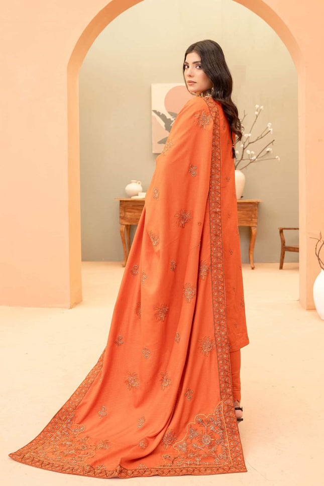 Seasonal 3pc - Dhanak Embroidered Dress