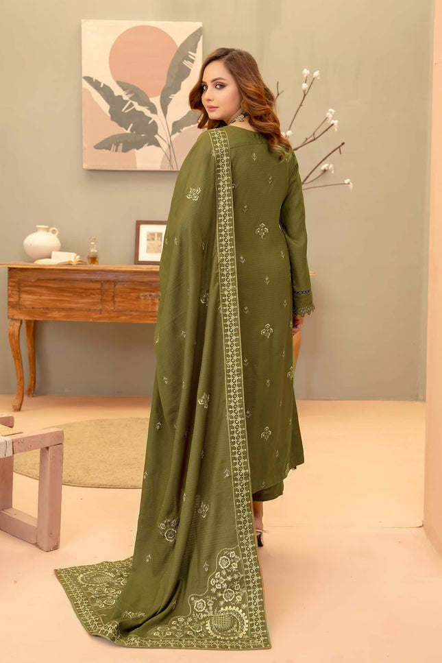 Seasonal 3pc - Dhanak Embroidered Dress