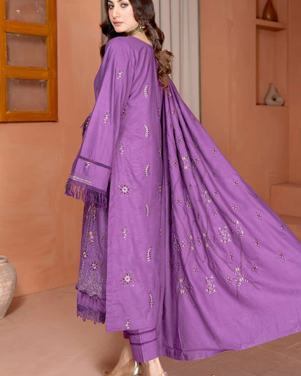 Nazakat - 08 - Slub Linen - Embroidered - 3pc