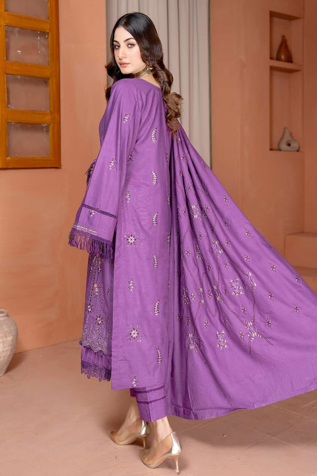 Seasonal - 08 - Slub Linen - Embroidered - 3pc