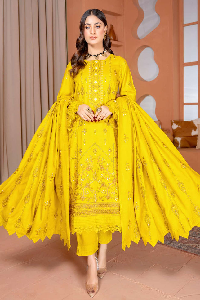 Seasonal - 04 - Slub Linen - Embroidered - 3pc