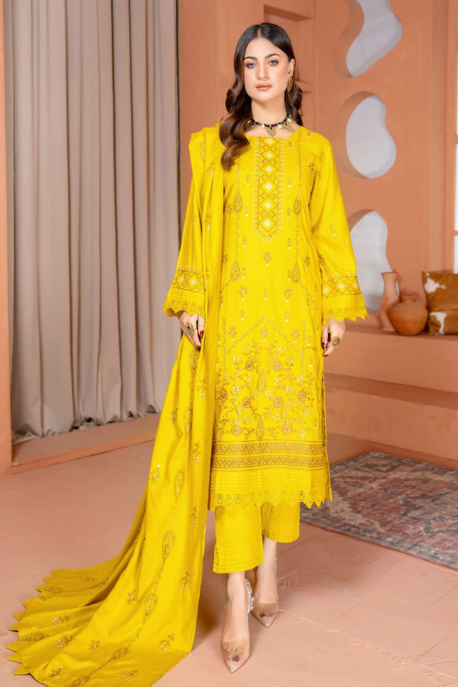 Seasonal - 04 - Slub Linen - Embroidered - 3pc