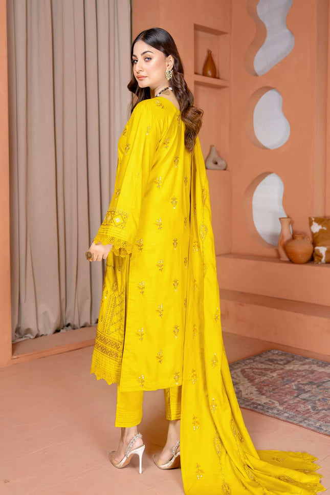 Seasonal - 04 - Slub Linen - Embroidered - 3pc