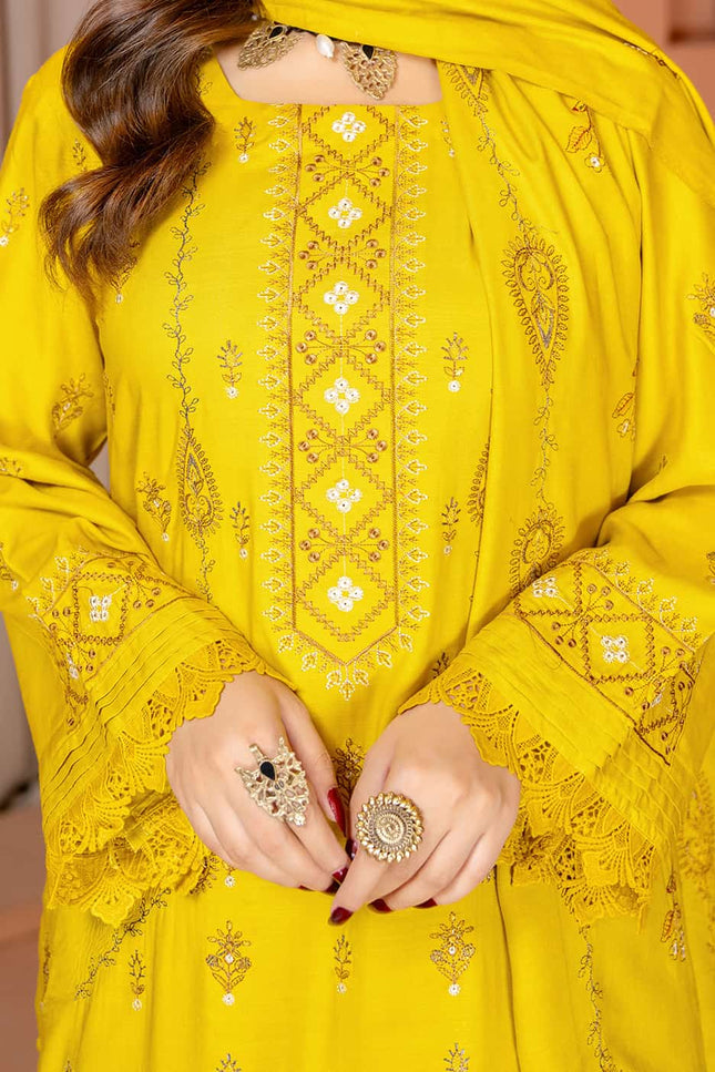 Seasonal - 04 - Slub Linen - Embroidered - 3pc