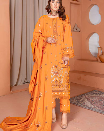 Nazakat - 06 - Slub Linen - Embroidered - 3pc