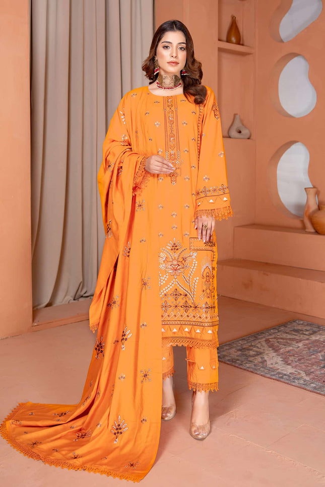 Seasonal - 06 - Slub Linen - Embroidered - 3pc
