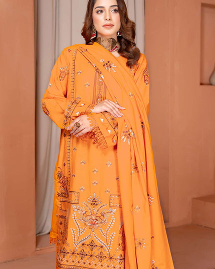 Nazakat - 06 - Slub Linen - Embroidered - 3pc