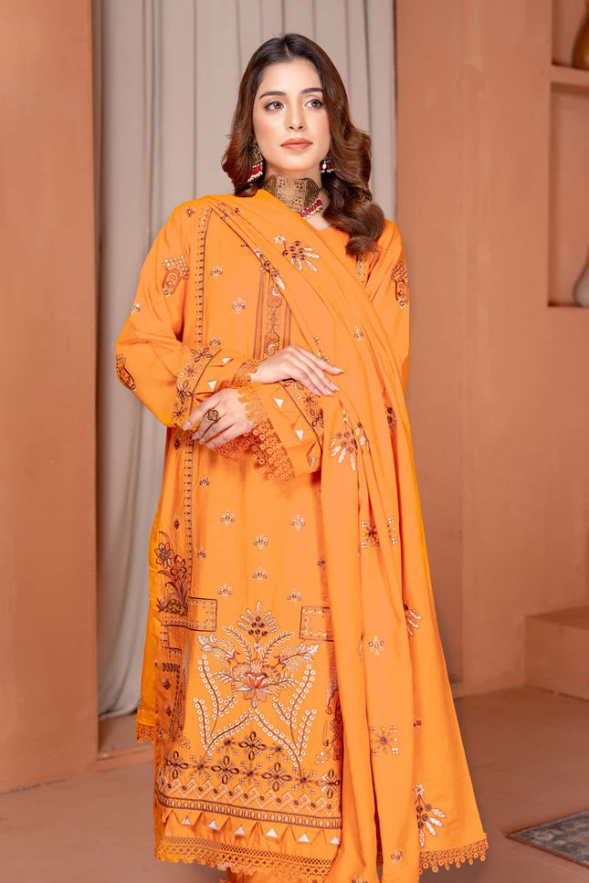 Seasonal - 06 - Slub Linen - Embroidered - 3pc