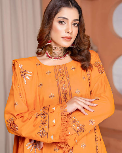 Nazakat - 06 - Slub Linen - Embroidered - 3pc