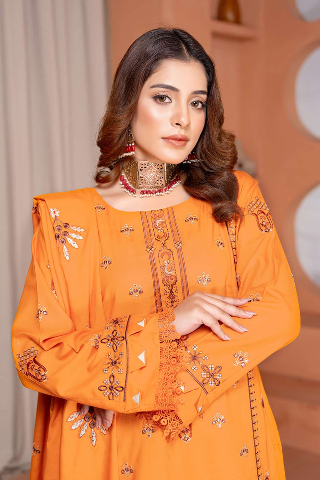 Seasonal - 06 - Slub Linen - Embroidered - 3pc