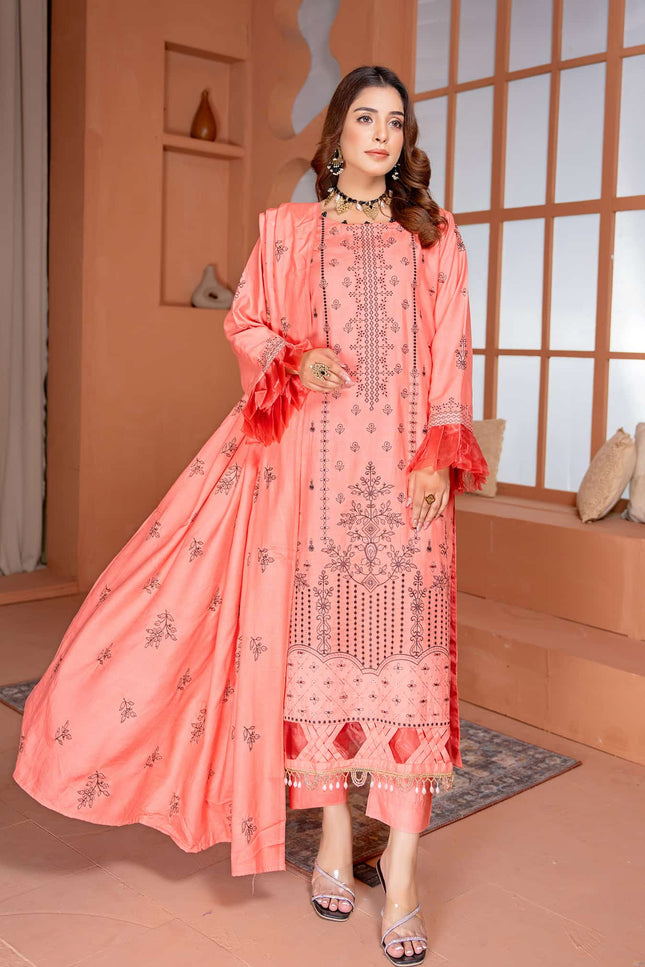 Seasonal - 03 - Slub Linen - Embroidered - 3pc