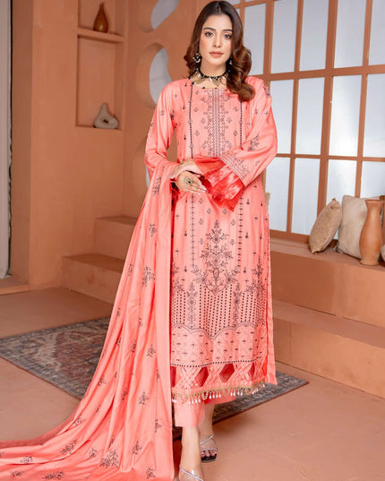 Seasonal - 03 - Slub Linen - Embroidered - 3pc