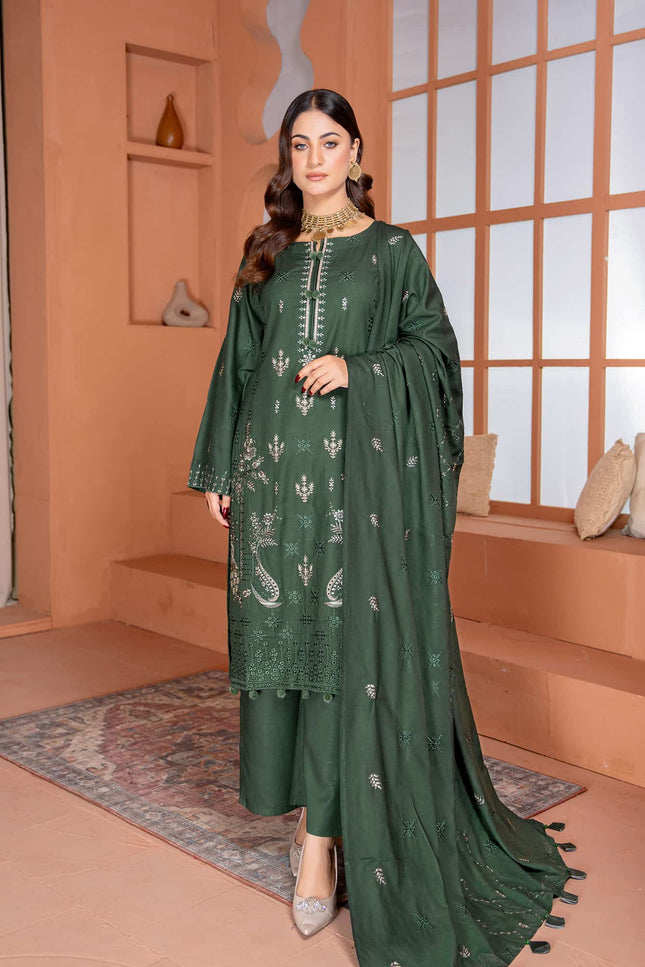 Seasonal - 02 - Slub Linen - Embroidered - 3pc