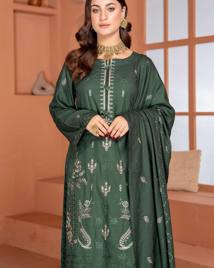 Seasonal - 02 - Slub Linen - Embroidered - 3pc