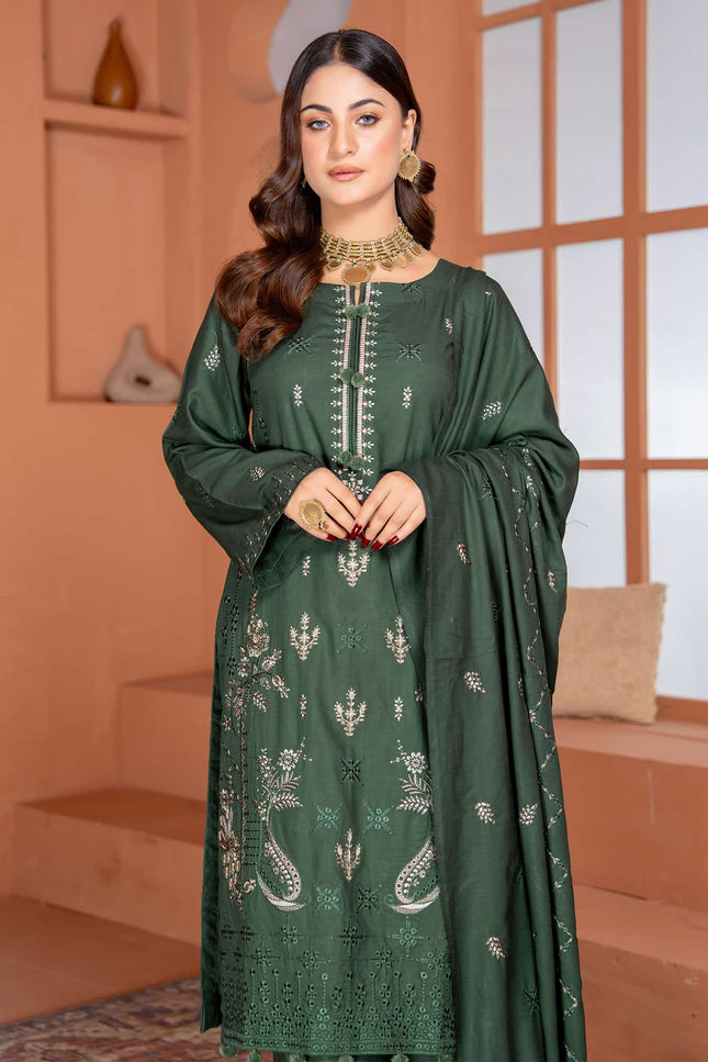 Seasonal - 02 - Slub Linen - Embroidered - 3pc
