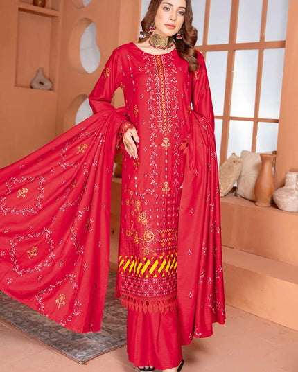 Seasonal - 01 - Slub Linen - Embroidered - 3pc