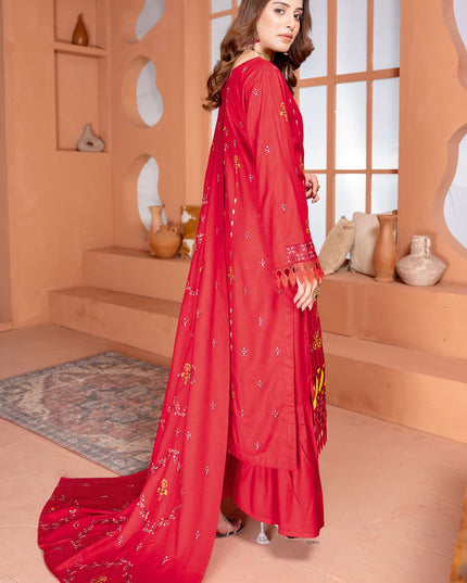 Seasonal - 01 - Slub Linen - Embroidered - 3pc