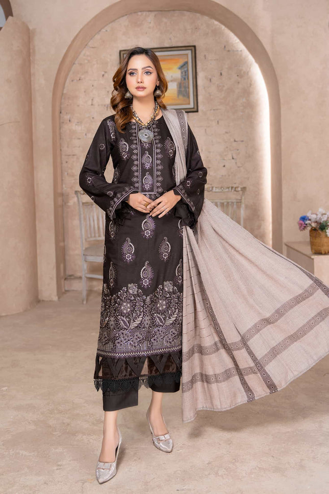 Seasonal - Dhanak With Pashmina Shawl - 3pc