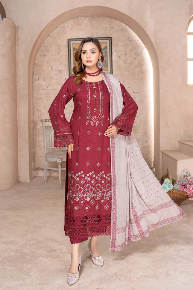 Seasonal - Dhanak with Pashmina Shawl - 3pc