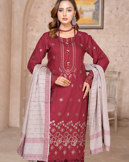 Seasonal - Dhanak with Pashmina Shawl - 3pc