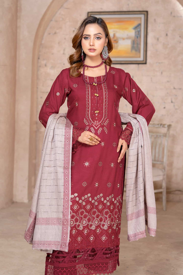 Seasonal - Dhanak with Pashmina Shawl - 3pc