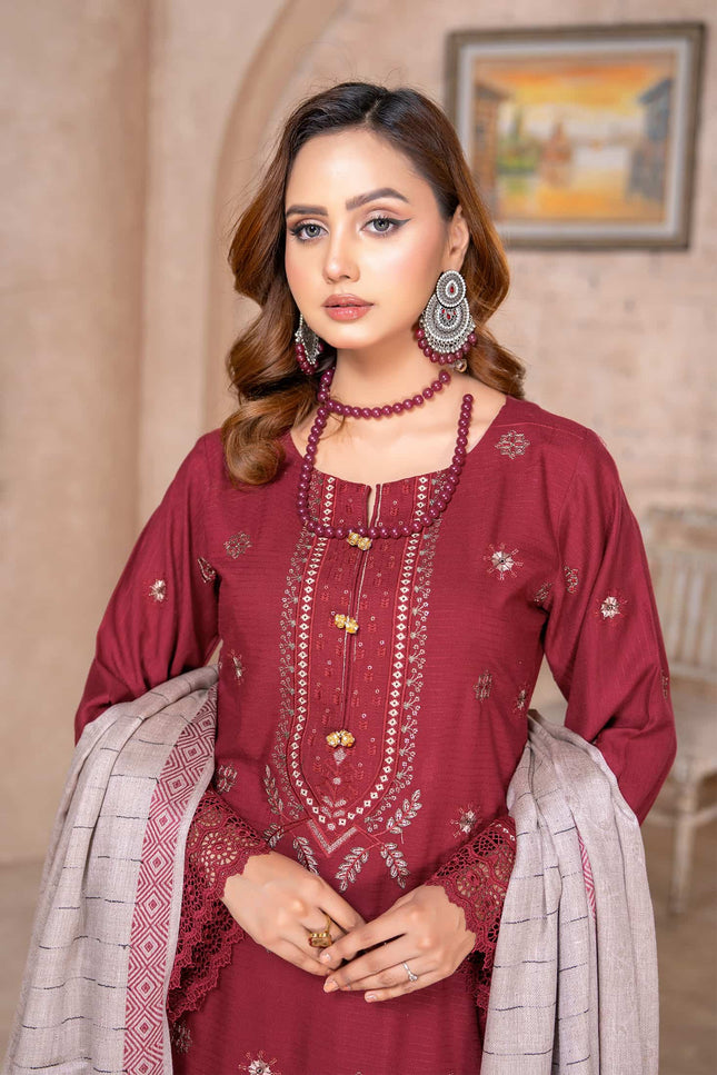 Seasonal - Dhanak with Pashmina Shawl - 3pc