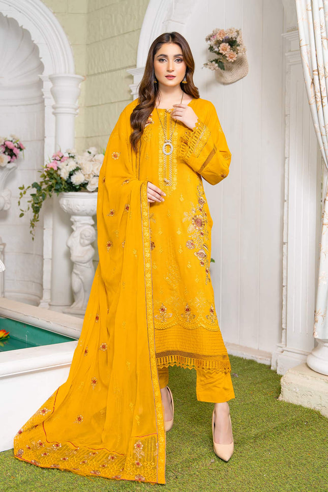 Seasonal - 01 - Embroidered Viscose + Pure Dupatta - 3pc