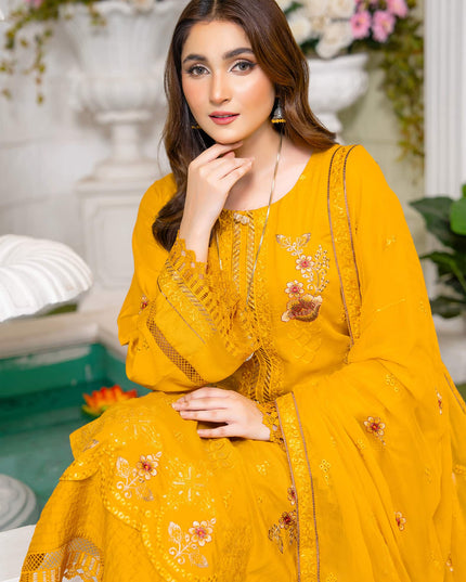Rang-e-Sham - 01 - Embroidered Viscose + Pure Dupatta - 3pc