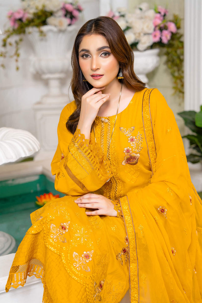 Seasonal - 01 - Embroidered Viscose + Pure Dupatta - 3pc
