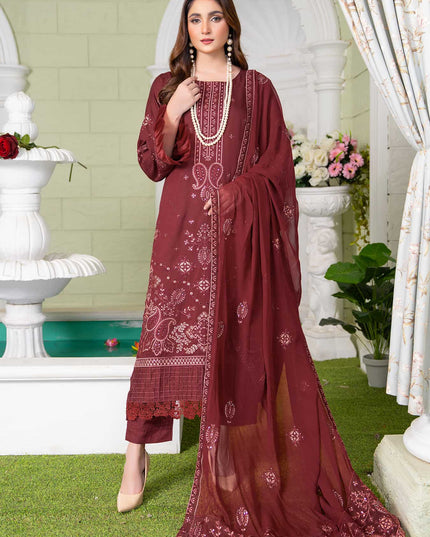 Seasonal -02 - Embroidered Viscose + Pure Dupatta - 3pc