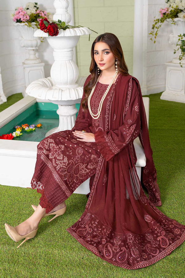 Rang-e-Sham -02 - Embroidered Viscose + Pure Dupatta - 3pc