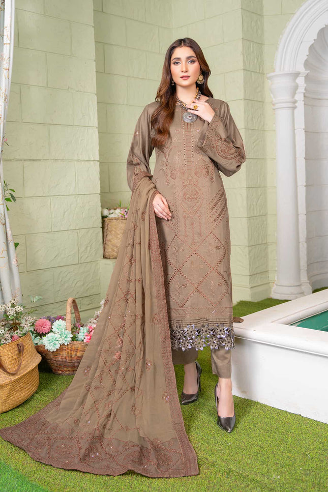 Seasonal -03 - Embroidered Viscose + Pure Dupatta - 3pc