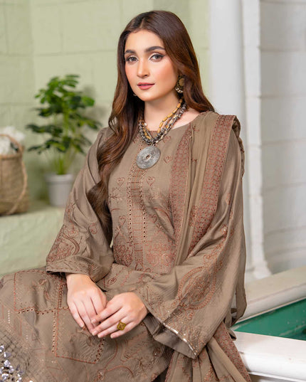 Rang-e-Sham -03 - Embroidered Viscose + Pure Dupatta - 3pc