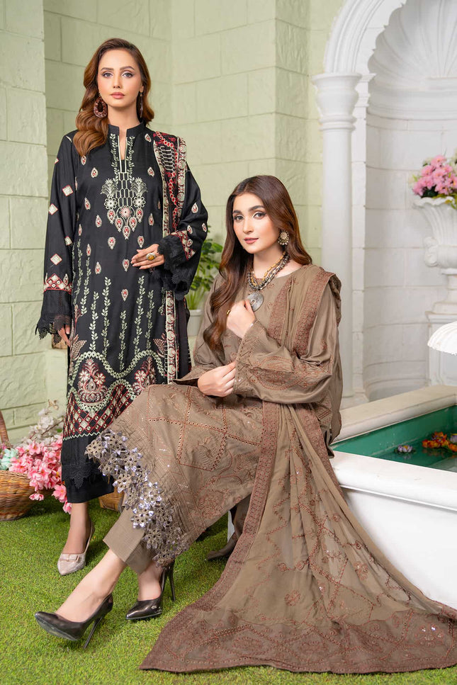 Seasonal -03 - Embroidered Viscose + Pure Dupatta - 3pc