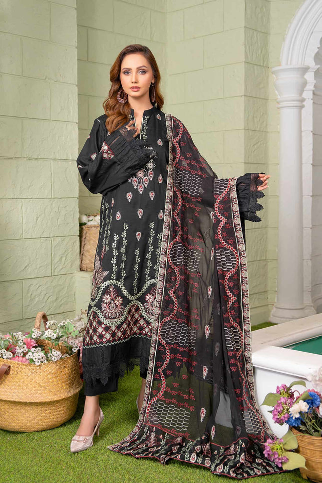 Seasonal - 04 - Embroidered Viscose + Pure Dupatta - 3pc