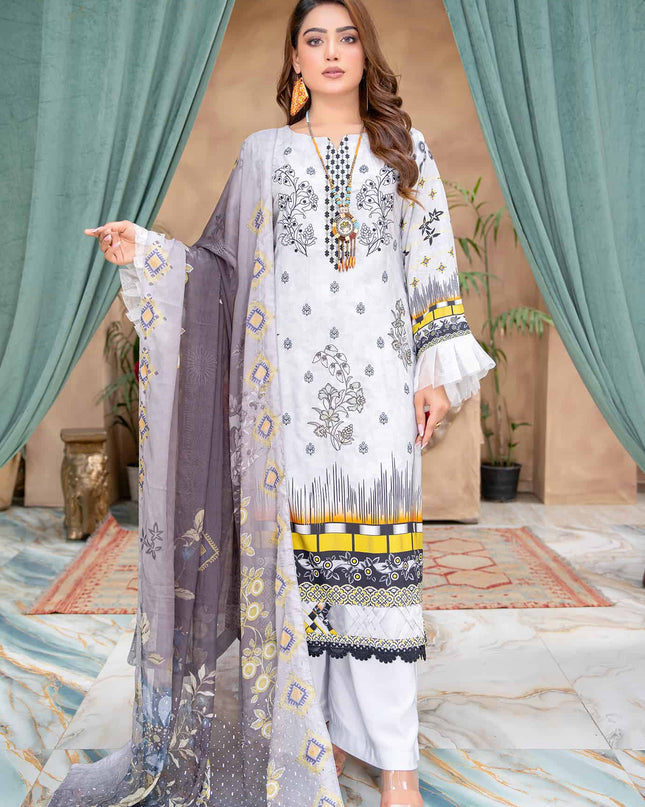 Zarmina- 01 - Printed Viscose - Embroidered - 3pc