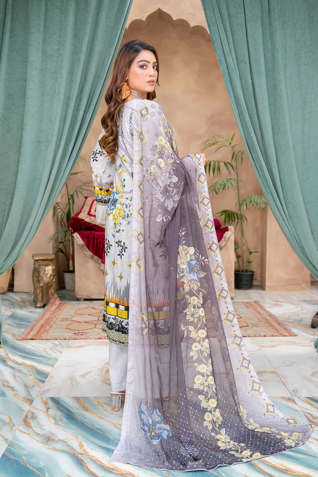 Seasonal- 01 - Printed Viscose - Embroidered - 3pc