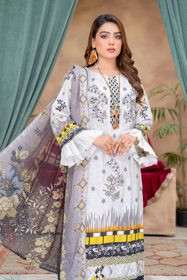 Zarmina- 01 - Printed Viscose - Embroidered - 3pc