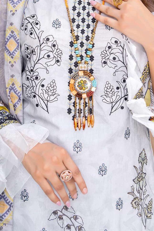 Seasonal- 01 - Printed Viscose - Embroidered - 3pc
