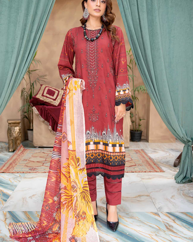 Zarmina- 02 - Printed Viscose - Embroidered - 3pc