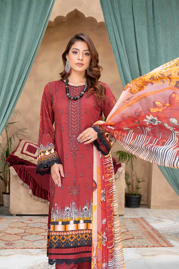 Zarmina- 02 - Printed Viscose - Embroidered - 3pc