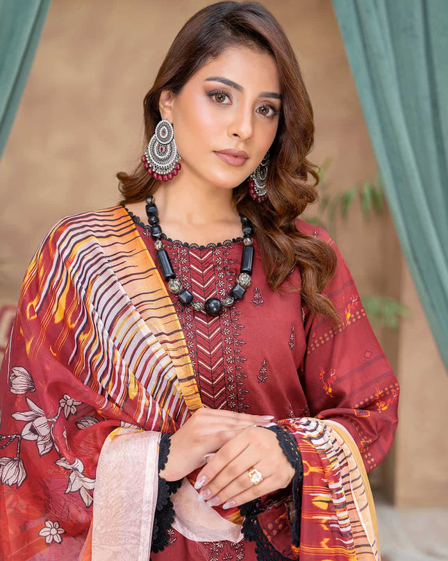 Zarmina- 02 - Printed Viscose - Embroidered - 3pc