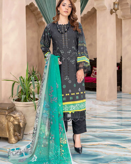 Seasonal- 04 - Printed Viscose - Embroidered - 3pc