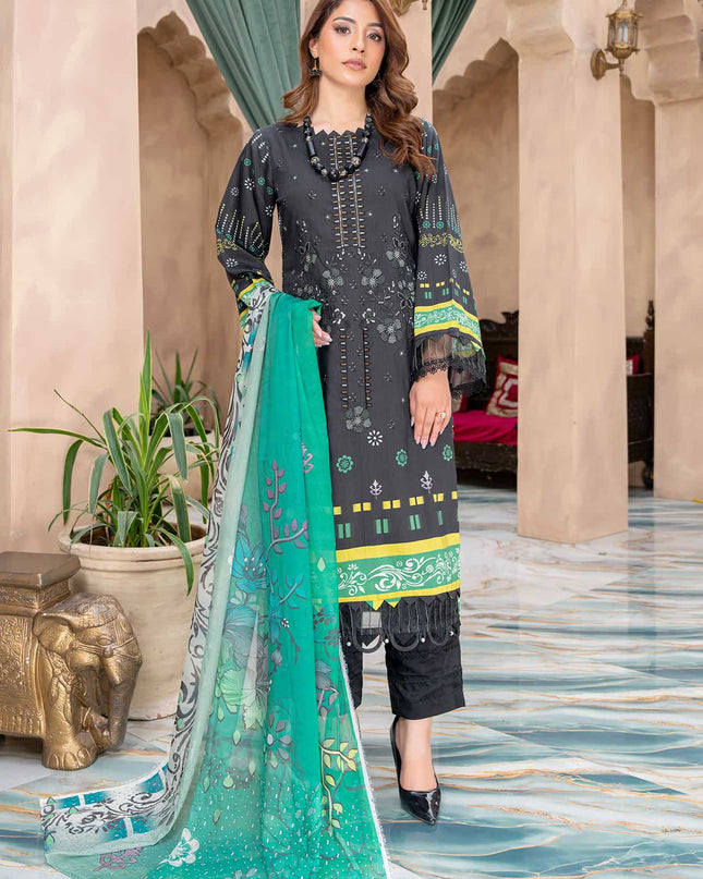 Zarmina- 04 - Printed Viscose - Embroidered - 3pc