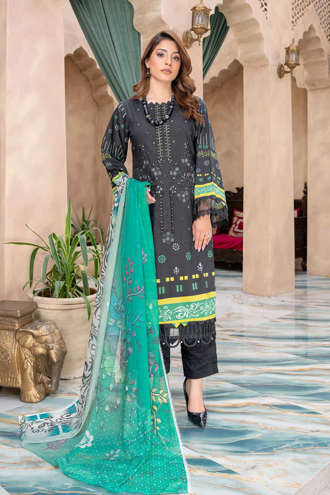 Seasonal- 04 - Printed Viscose - Embroidered - 3pc