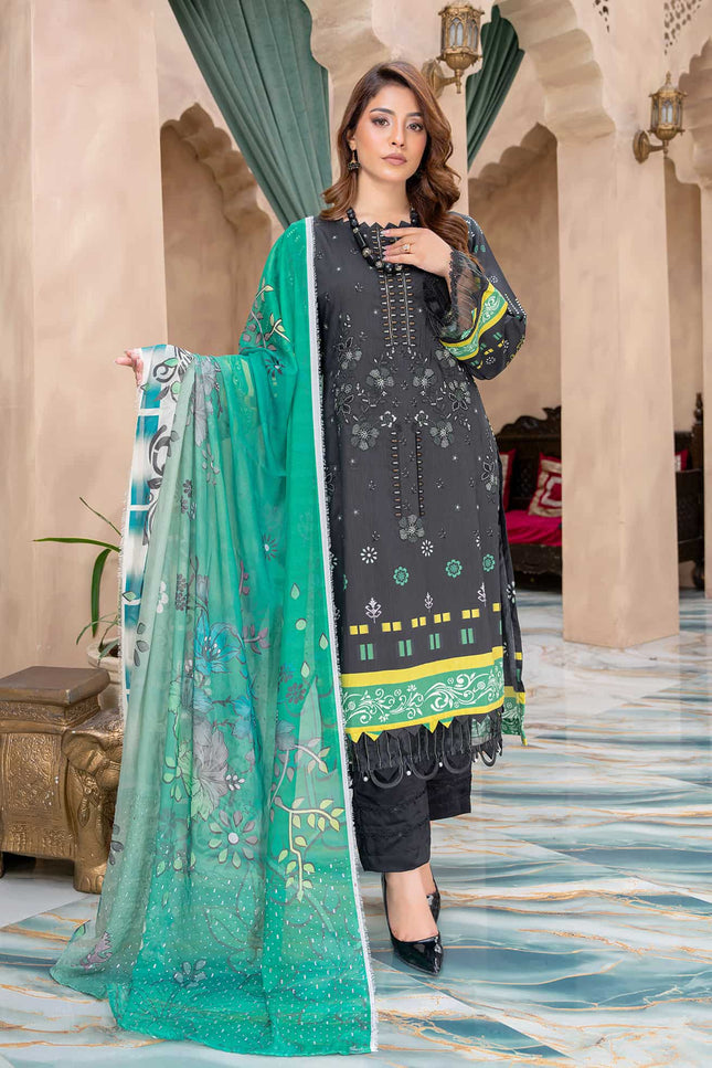 Seasonal- 04 - Printed Viscose - Embroidered - 3pc