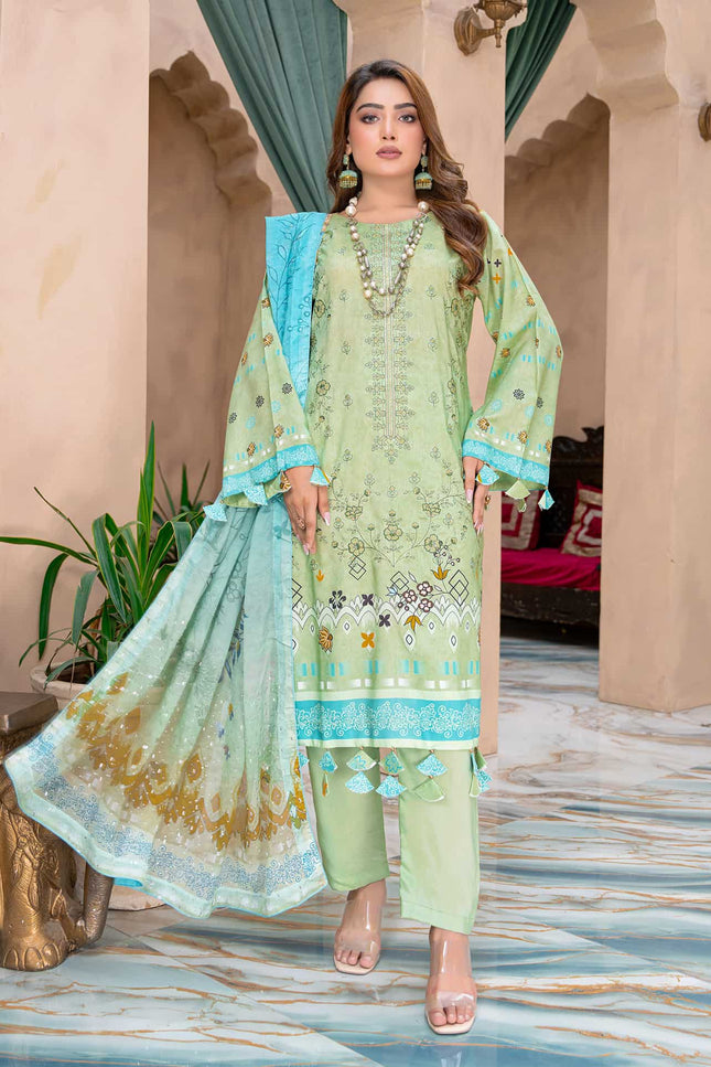 Seasonal- 05 - Printed Viscose - Embroidered - 3pc